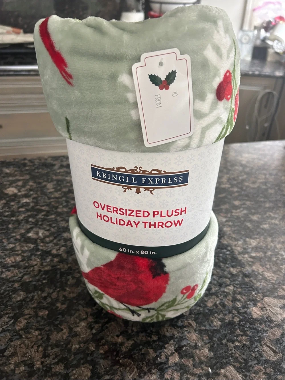 KRiNGLE EXPRESS OVERSIZEF PLUSH HOLIDAY THROW 60x80